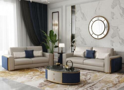 Sofagarnitur 3+2+1 Design Modern Sofas Ledersofa Couch Wunnlandschaft Sofa Sëtz